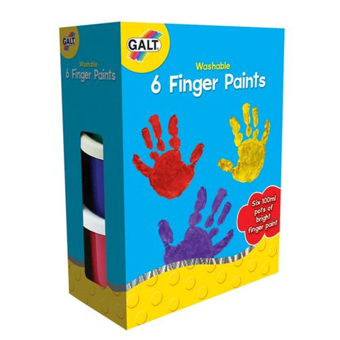 Galt - 6 Finger Paints Washable - Acuarele Lavabile pentru Pictat cu Mana 