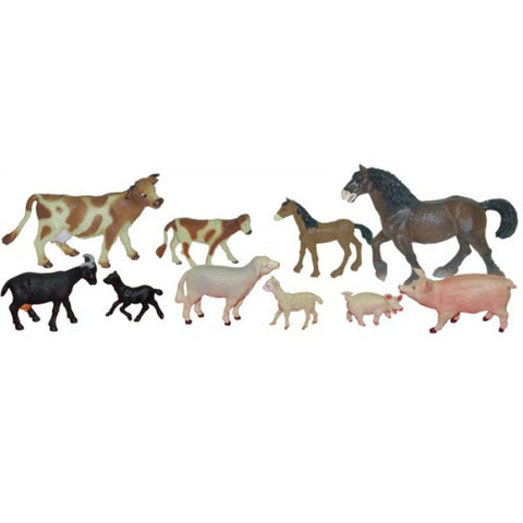 MINILAND Group - Set de 10 Figurine Animale Domestice cu puii