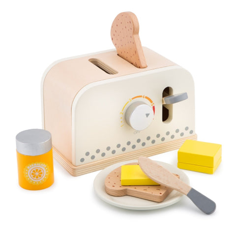 New Classic Toys - Set Toaster cu Felii de Paine si Unt