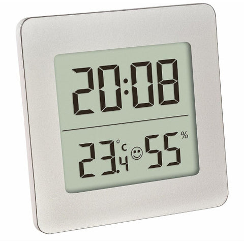 TFA - Termometru si Higrometru Digital cu Ceas si Alarma Alb