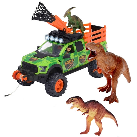 Dickie Toys - Masina Dino Hunter Dickie Toys cu 4 Figurine
