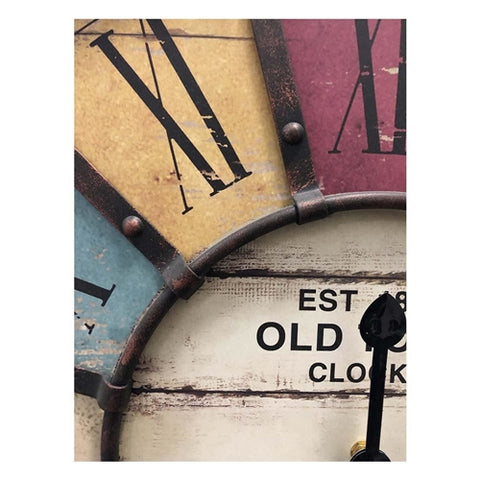 TFA  - Ceas de Perete Analog XXL TFA Design Vintage - Old Town Clock cu Aplicatii din Metal si Cifre Romane, Colorat