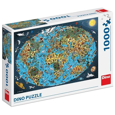 Puzzle Dino Harta Lumii Pentru Copii 1000 de Piese