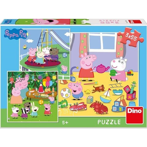 Puzzle 3 in 1 Dino Purcelusa Peppa in Vacanta 3 x 55 Piese