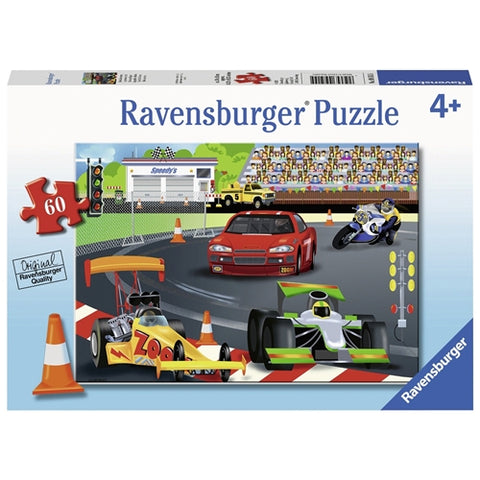 Ravensburger  - Puzzle Ravensburger Masini de Curse, 60 Piese