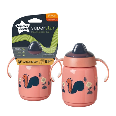 Cana Sippee Tommee Tippee cu Protectie Bacshield si Capac 300 ml 6 luni + Roz