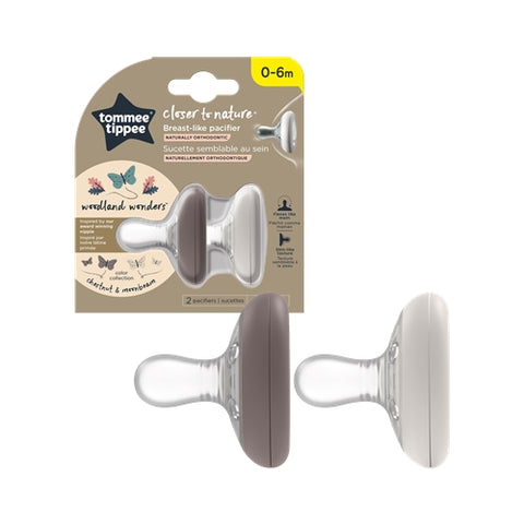 Suzeta Closer to Nature 0-6 luni Tommee Tippee Breast Like Pacifier Maro/Gri 2 buc
