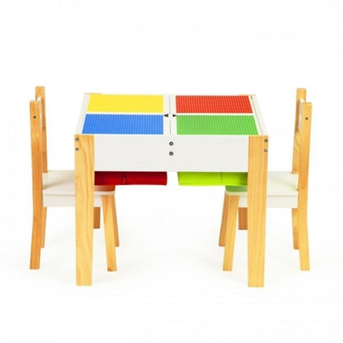 Ecotoys - Set de Masa cu Doua Scaune pentru Copii