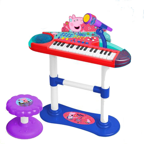 Keyboard Electronic Reig Musicales cu Microfon si Scaunel Peppa Pig