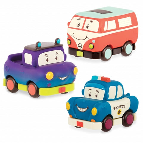 B.Toys- Set 3 Mini Masinute - Politie, Jeep si Duba Retro 