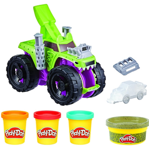 Hasbro - Set Creativ Monster Truck Chompin cu 4 Culori Plastilina Play-Doh