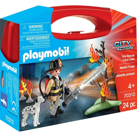 Playmobil  - Set de Constructie Playmobil Portabil Pompier Si Catel