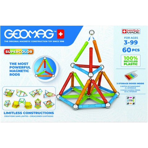 Geomag-Set de constructie 384, Supercolor 60 piese