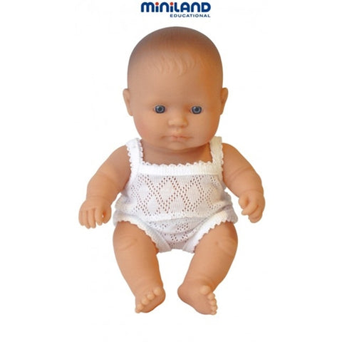 Miniland  - Papusa Miniland Baby European Fata 21cm