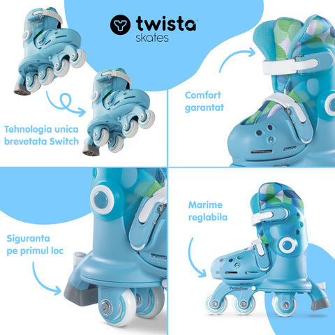 Role ajustabile Yvolution Twista Skates marime 23-28 Blue