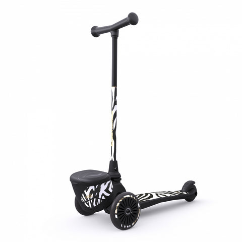 Trotineta copii pliabila, suport jucarie, Highwaykick 2 Lifestyle Zebra, 2 ani +, pana la 50 kg, Scoot Ride