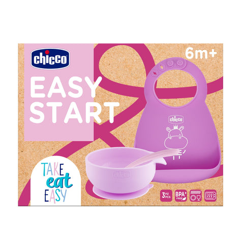 Set diversificare copii Chicco Easy Start, roz, 6luni+