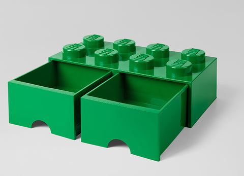 Cutie depozitare LEGO 2x4 cu sertare, verde