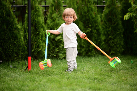 Jucarie de impins, cu tija, 60 cm, Ball , Orange