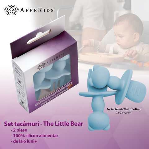 Set Tacamuri din silicon, AppeKids, The Little Bear - Aqua Blue