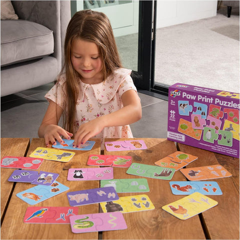 Puzzle de asociere - animalutele si urmele lor