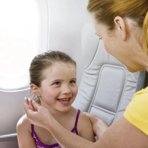 Dopuri pentru protectia urechilor la copii pe timpul zborului cu avionul, 1 an+, transparente, reutilizabile, hipoalergenice, SANOHRA Fly Kids