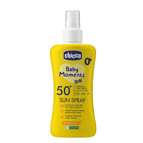 Spray protectie solara Chicco Baby Moments SPF 50+, 150 ml, 0 luni+