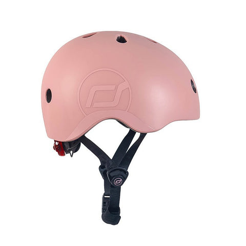 Casca de protectie pentru copii, sistem de reglare magnetic cu led, S-M, 51-55 cm, 3 ani+, Rose, Scoot Ride