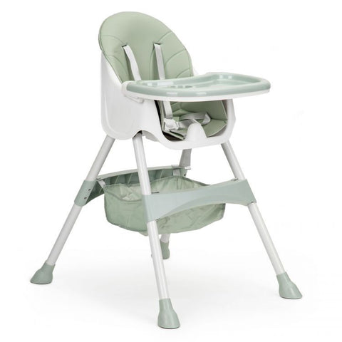 Scaun Pentru Hranire, Ecotoys, stil scandinav, tava reglabila si detasabila, cos depozitare, HC-823, Verde