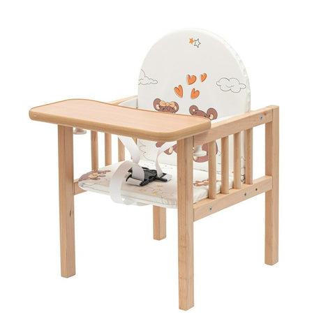 Scaun de masa, New Baby, 2 in 1, Din lemn, Inaltime 93 cm, Victory Natur