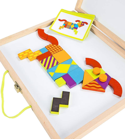 Imagination patterns, joc de constructie din lemn, cu piese magentice