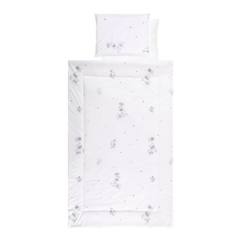 Set lenjerie pat 4 piese, bumbac ranforce, Giraffe White