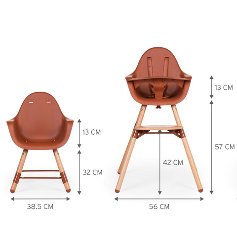 Scaun de masa reglabil in inaltime Childhome Evolu 2 Natural Ruginiu