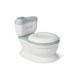 Oliță de tip WC, muzicală, alb și mint