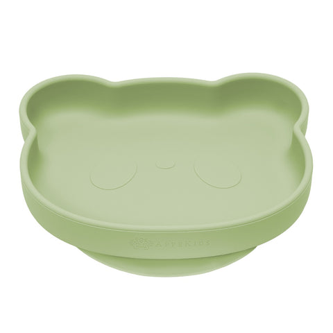 Farfurie din silicon cu ventuza, AppeKids, The Little Bear - Raw Green