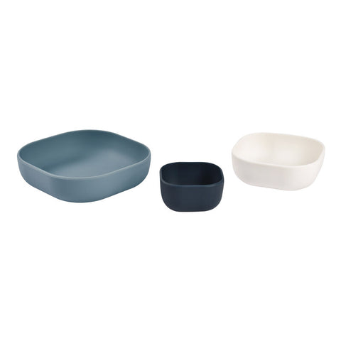 Set 3 boluri din silicon Beaba Night Blue