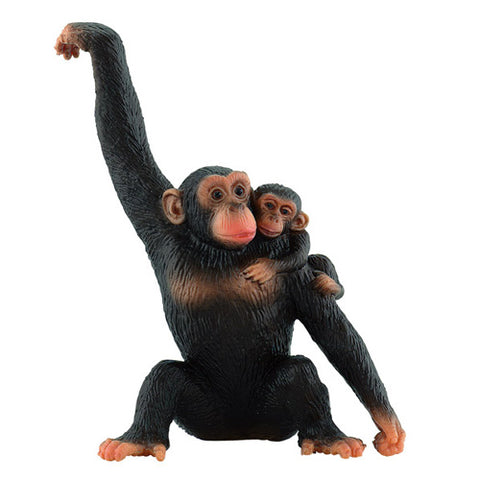 Bullyland - Figurina Cimpanzeu cu Pui