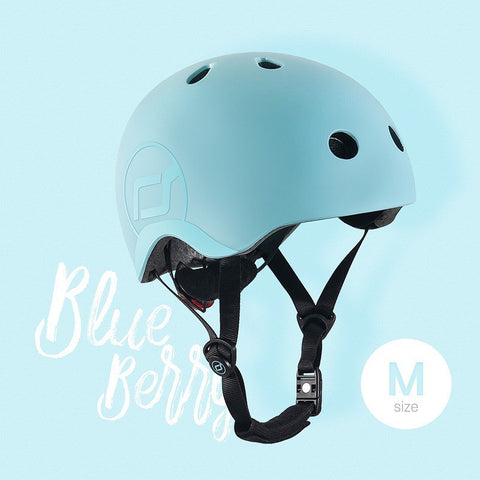 Casca de protectie pentru copii, sistem de reglare magnetic cu led, S-M, 51-55 cm, 3 ani+, Blueberry, Scoot Ride