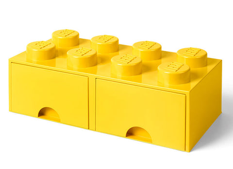 Cutie depozitare LEGO 2x4 cu sertare, galben