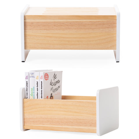 Treapta inaltator Childhome 35x23x18 cm Lemn Natural Alb