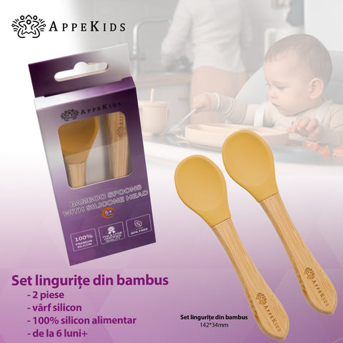 Set Lingurite din bambus, AppeKids - Honey