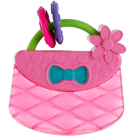 Bright Starts - Jucarie de Dentitie Pretty in Pink Carry and Teethe Purse
