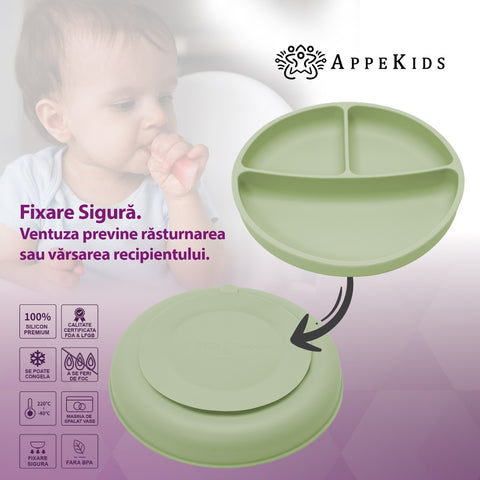 Set Diversificare, AppeKids, 100% Silicon, Basic - Raw Green