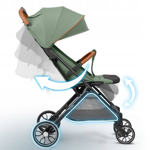 Carucior Copii Nukido Paseo, Menta, 2 in 1, Spatar Reglabil