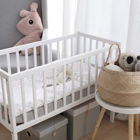 Patut suplimentar pentru copii, 90 x 40 cm, din lemn de pin, Woodies Safe Dreams, Crib Dream, Alb