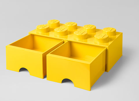 Cutie depozitare LEGO 2x4 cu sertare, galben