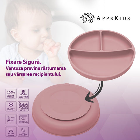 Set Diversificare, AppeKids, 100% Silicon, Classic - Old Rose