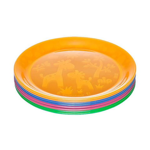 Set 4 farfurii intinse colorate pentru bebelusi si copii, diametru 19 cm, fara BPA, 6 luni+, Nip 37062