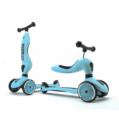 Trotineta copii cu sezut, transformabila 2in1, HighwayKick 1 Blueberry, 1-5 ani, pana la 50 kg, Scoot and Ride