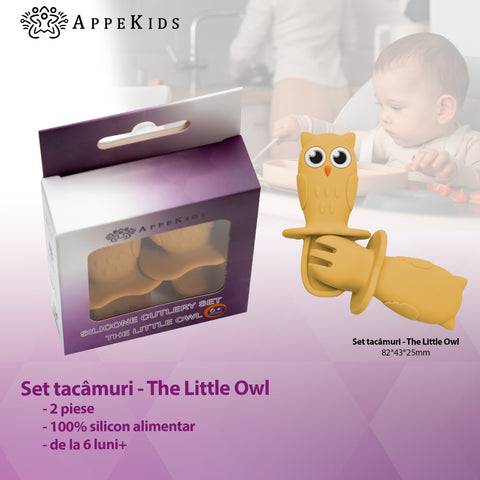 Set Tacamuri din silicon, AppeKids, OWL - Honey